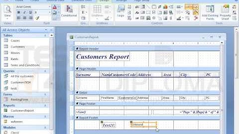 Insert a new text box in the footer of the report that will display the total of records.