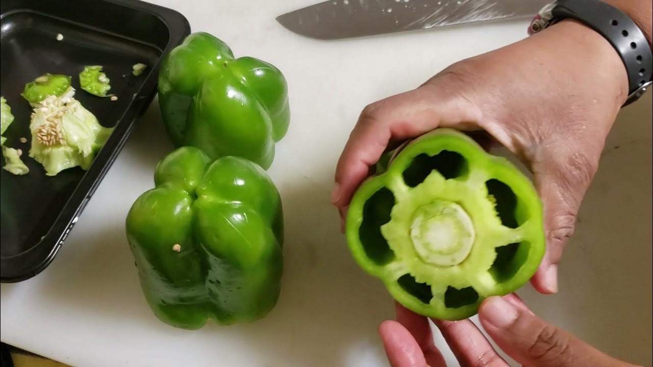 How to chop Bell Peppers with a vegetable chopper, cutter, bulk chopping,  food prep, bulk prep 