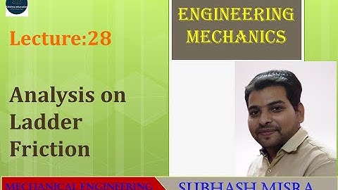 Analysis of Ladder Friction I Engineering Mechanics I L-28 I Subhash sir