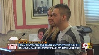 Man sentenced for flashing two young girls