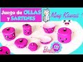 Haz Juego de OLLAS, SARTENES Kawaii para MUÑECAS Barbie muy FÁCIL! MANUALIDADES PARA MUÑECAS