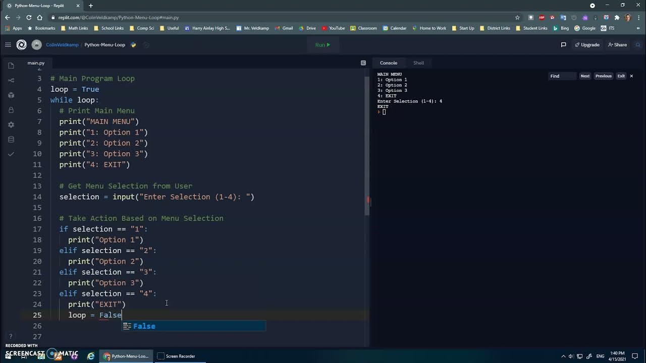 05 Python Menu Loop - YouTube