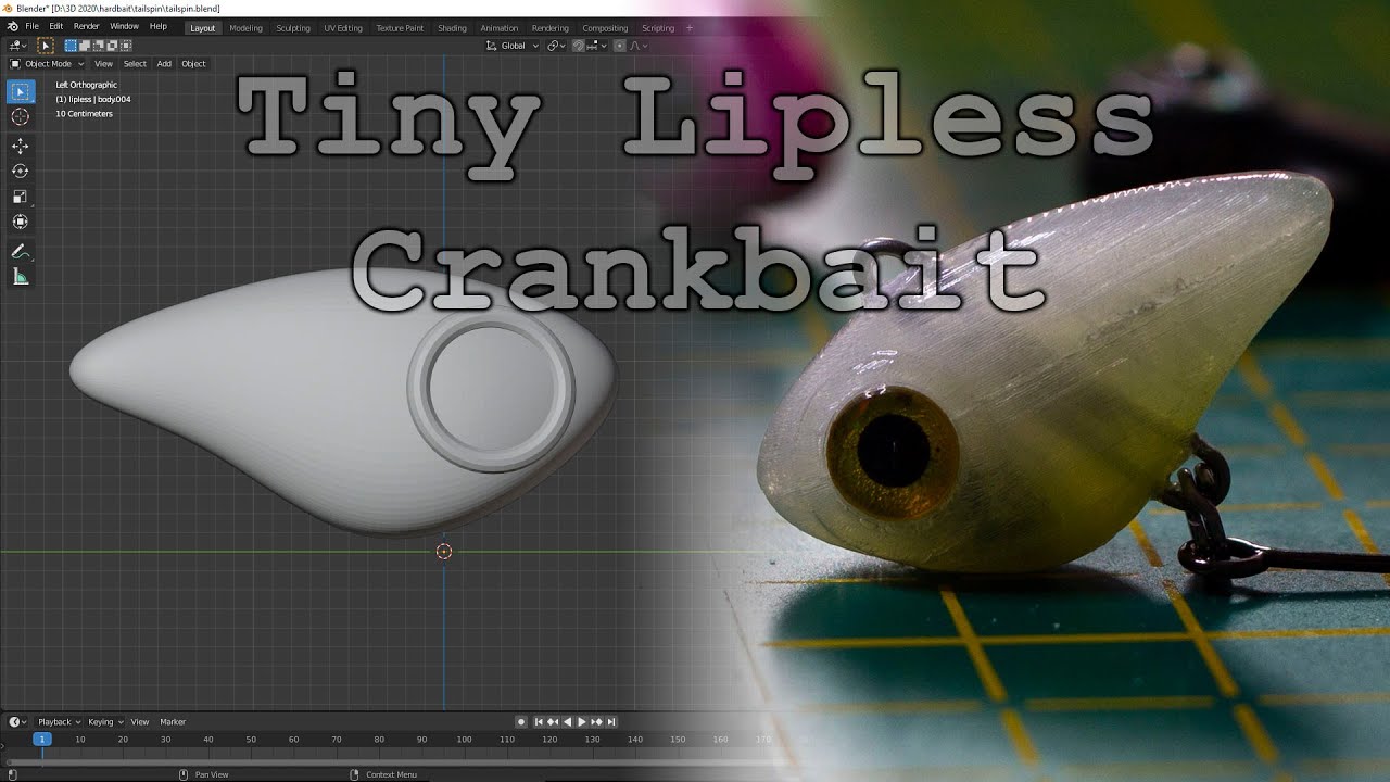 Tiny 3D Printed Lipless Crankbait - STL File Included 