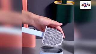 silicon flex toilet brush with holder