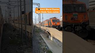 🧡🧡Amrit Bharat Exp standing near Malda Town #indianrailways #shorts #youtubeshorts #viral #train