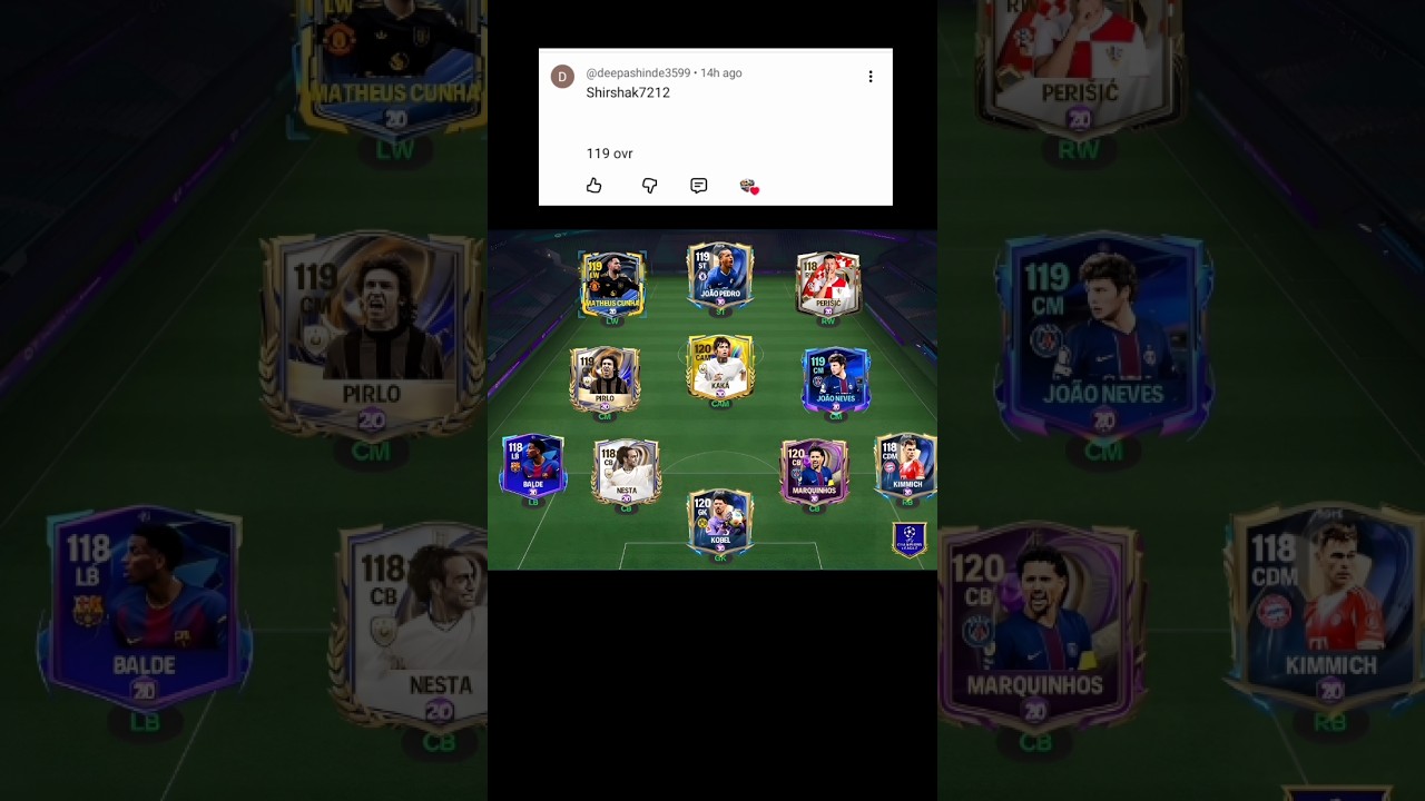 TEAM REVIEW - SHIRSHAK7212- NICE TEAM (MIDFIELD IS EXCELLENT🥶✨)(SHOULD CHANGE LB AND ST)