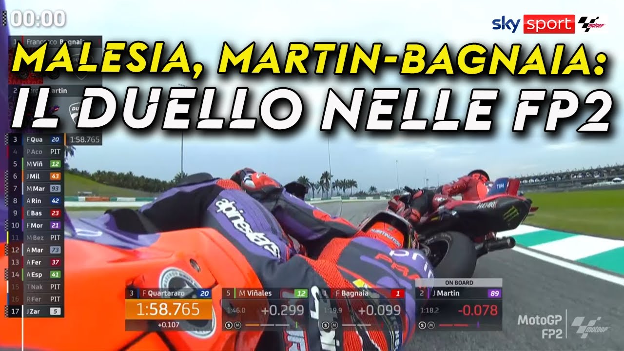 MotoGP in Malesia: Bagnaia e Martin, testa a testa a Sepang nelle prove ...