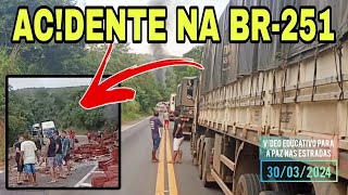 Acidente na BR-251, caminhão de maçã pega fogo em a Padre Carvalho-MG