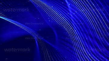 4k looped sci-fi particle background with bokeh and light effects. Glow blue particles form lines