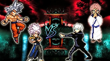 Goku MUI OP DBFZ & Gogetto MUI OP VS Limitless Gojo OP & Sukuna 1.6.1 OP in Jump Force Mugen