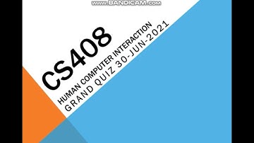 CS408 - Human Computer Interaction Grand Quiz in Urdu/Hindi