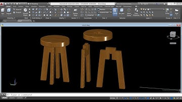 how to draw & assemble a 3D stool in Autocad 2016