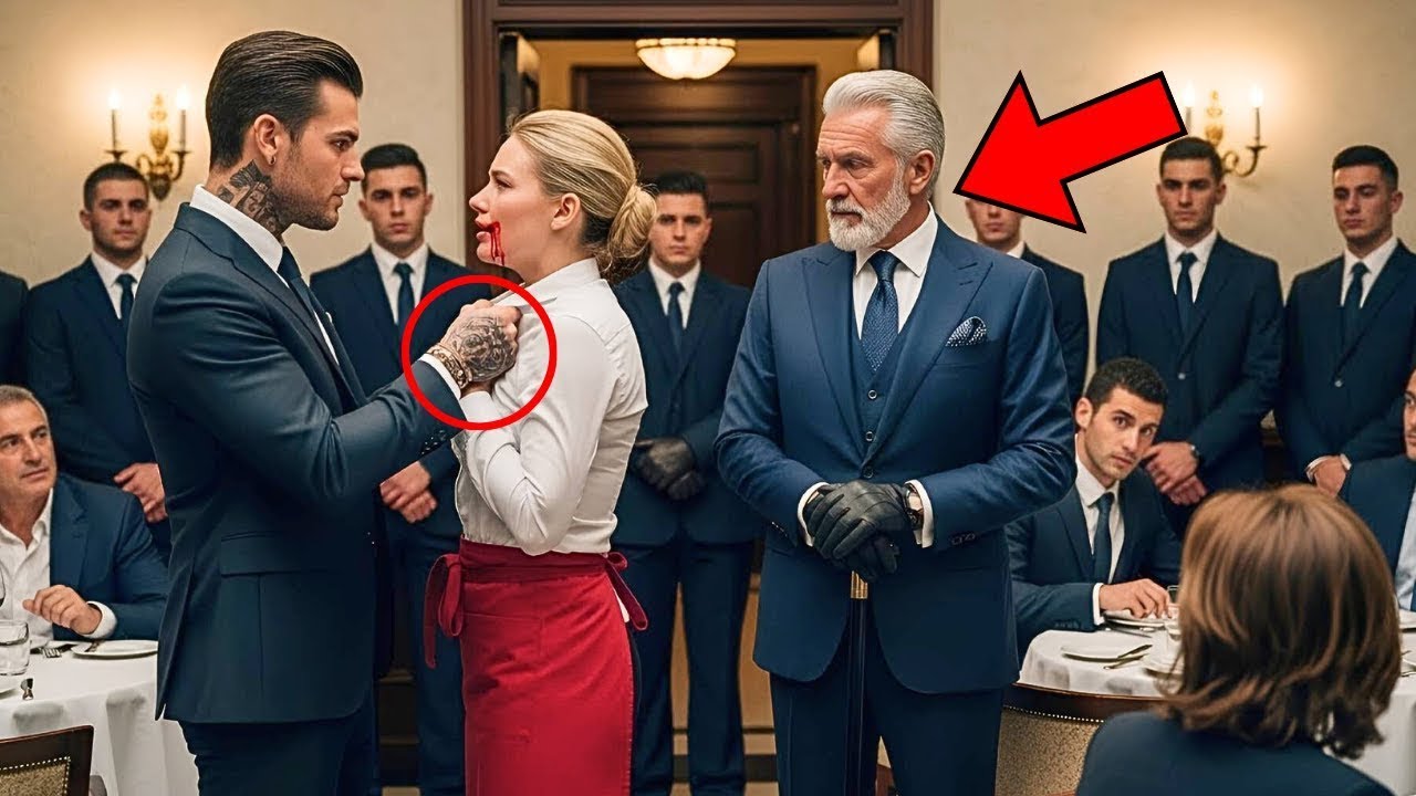 Mafiaboss ohrfeigt schüchterne Kellnerin als Diebin – erstarrt, als sie ihren Vater anruft