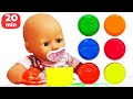 Learn colors with baby Annabell doll &amp; baby alive doll. Baby Born doll videos for kids.