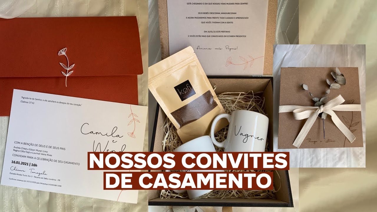 TOUR PELOS NOSSOS CONVITES DE CASAMENTO: CAIXA PADRINHOS, PAIS E CONVIDADOS | Camila Lima