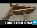 Fixing an old 3 legged wooden stool that broke in half //Woodworking Fixing an old 3 legged wooden stool that broke in half //Woodworking