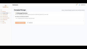 Campaign Crew First Teaser Video - Your AI Marketing Team in One Dashboard 💡