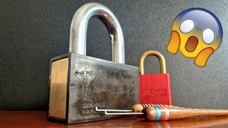 HUGE Mul-t-lock C16 padlock picked with custom dimple picks (includes gutting)