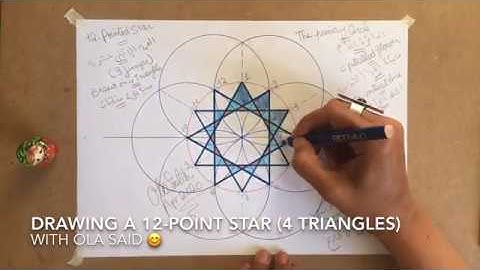Drawing a 12- Pointed Star (4 triangles) with Ola Said / Islamic Geometric Art and Patterns