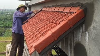 Amazing Traditional Construction Techniques - Building And installation Roof Coverd Window On High