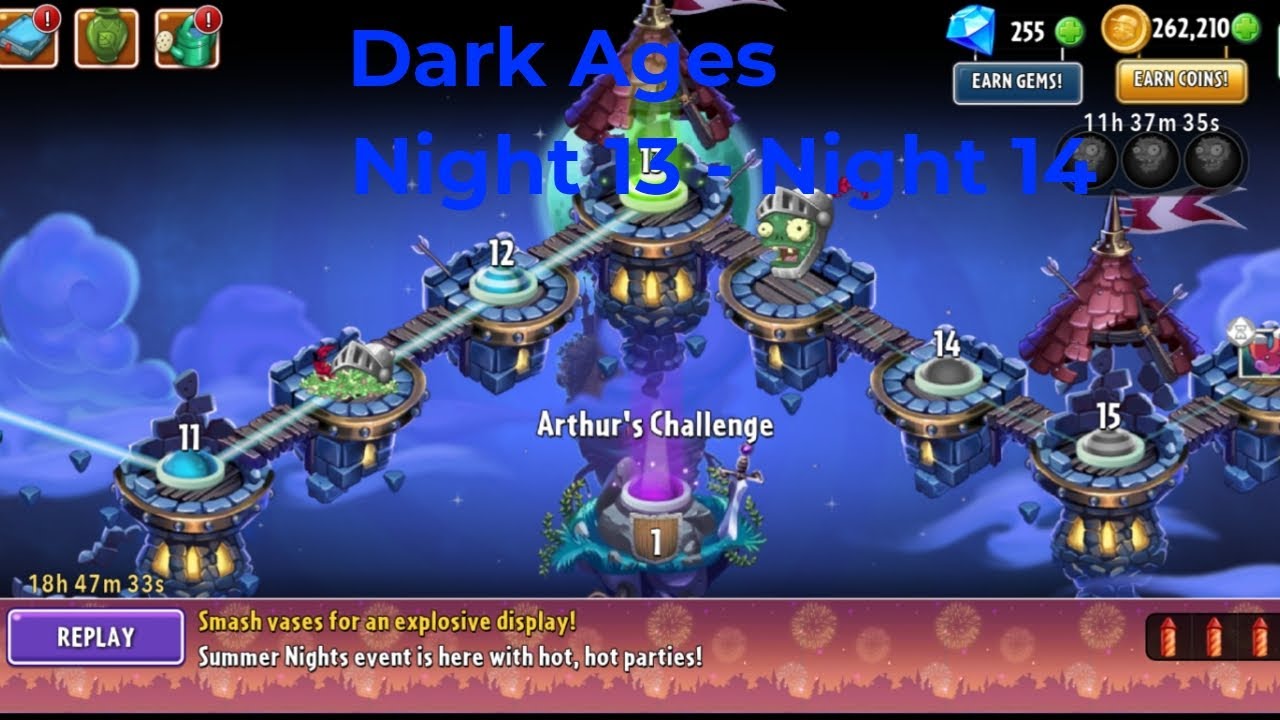 Plants Vs Zombies 2 : Dark Ages - Night 13 to Night 14 | PVZ2 2024 ...