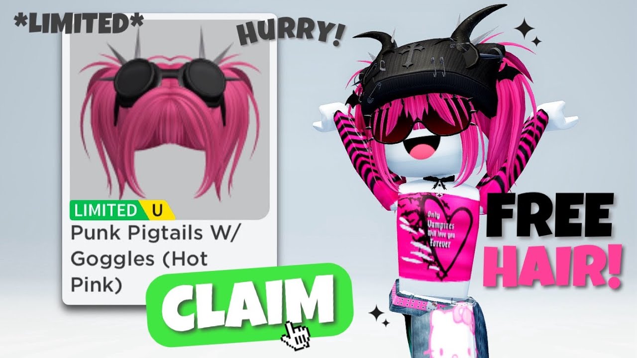 dhill on X: 🚨NEW ROBLOX FREE LIMITED releasing this hair on august 2nd at  5pm EST / 10pm BST 💗 follow + turn on notifs to be reminded ! item link