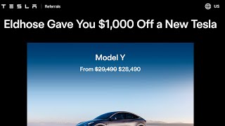 Buy A TESLA for $28490? How? 🤔 $1000 Off Promo Code eldhose90845