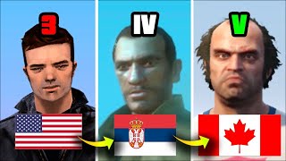 Protagonist's Nationality in GTA Games (Evolution)