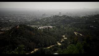 Extreme Long Shot Of Los Angeles City Panning From Right To Left In 4K