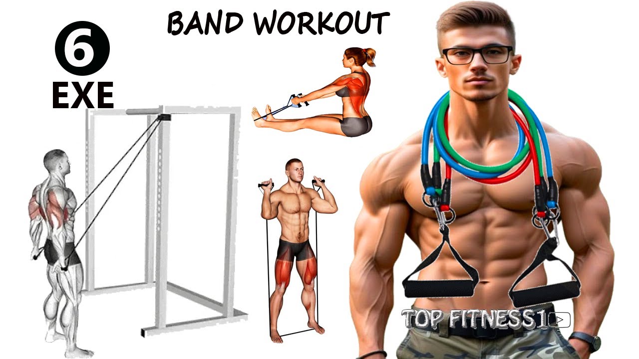 6 Best Resistance Band Workout at Home ( 6 New Exercises ) - YouTube