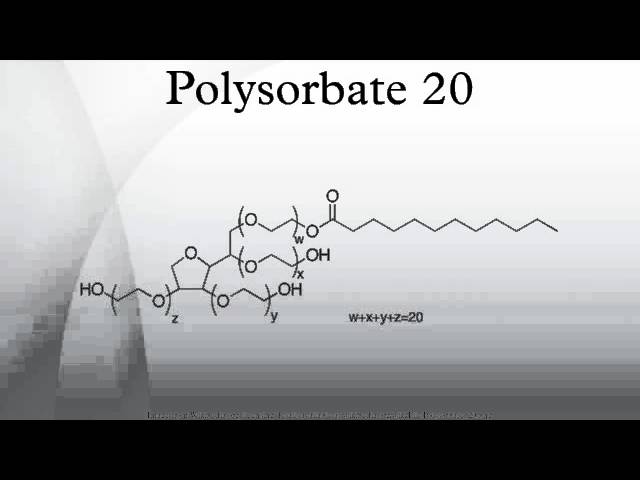 Chemical structure of (a) polysorbate 20 (Tween ® 20) and (b