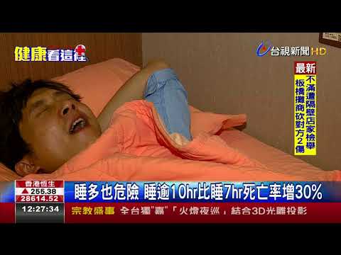 睡多也危險睡逾10hr比睡7hr死亡率增30%