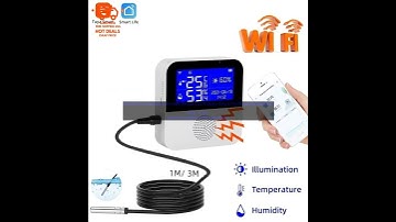 1005005277743975 Tuya WiFi Temperature Humidity Sensor LCD Display Smart Life Remote Mo