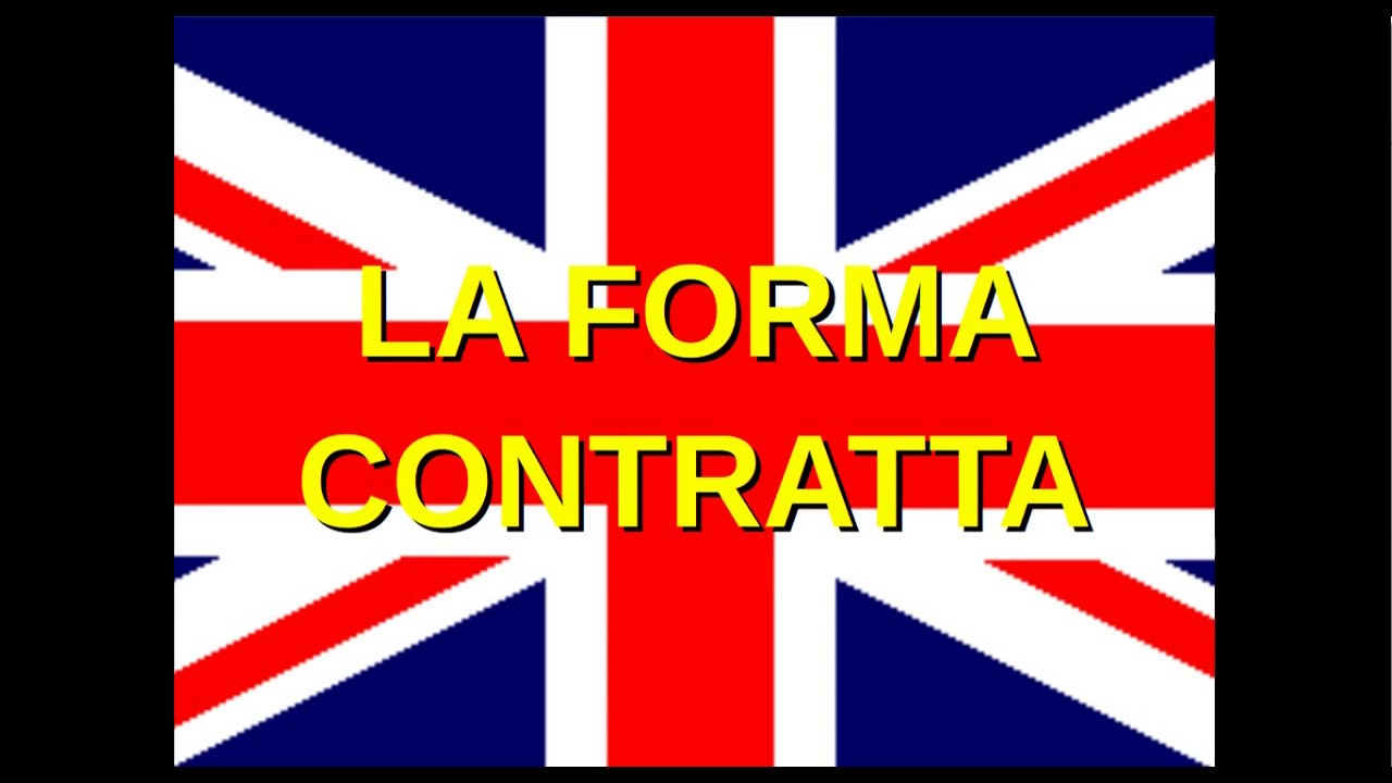 Inglese1 Presente Indicativo La Forma Contratta Youtube