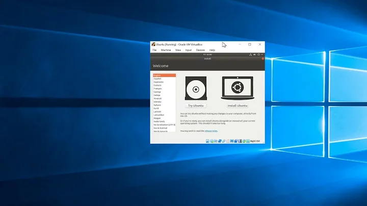 Install a Ubuntu VM on Windows 10 using VirtualBox