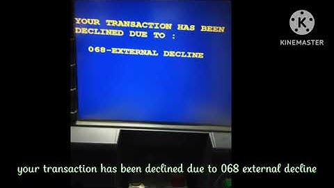 Fix 068 external decline in atm Problem Solve | 068 external decline atm | 068 external decline