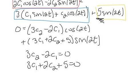 Undetermined Coefficients: Trig nonhomogeneity
