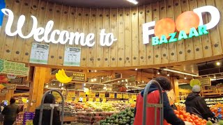 Food Bazaar Supermarket Walk tour inside the store in North Bergen New Jersey USA