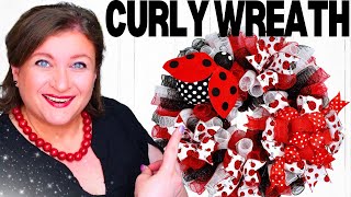 How to Make a Basic Curly Deco Mesh Wreath Tutorial | Ladybug DIY