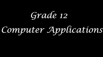 Grade 12 | Computer Applications | Bridgecourse 5 | 20.05.2021 | 2.00PM