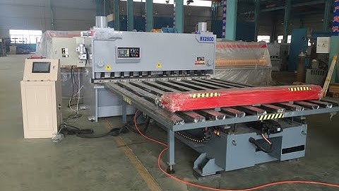 CNC Front feeding hydraulic shearing machine, automatic guillotine sheet cutting machine with feeder