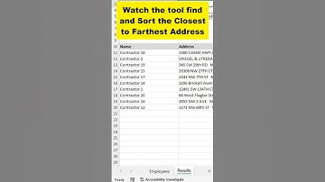 Sort List of Addresses from Closest to Farthest from Location
