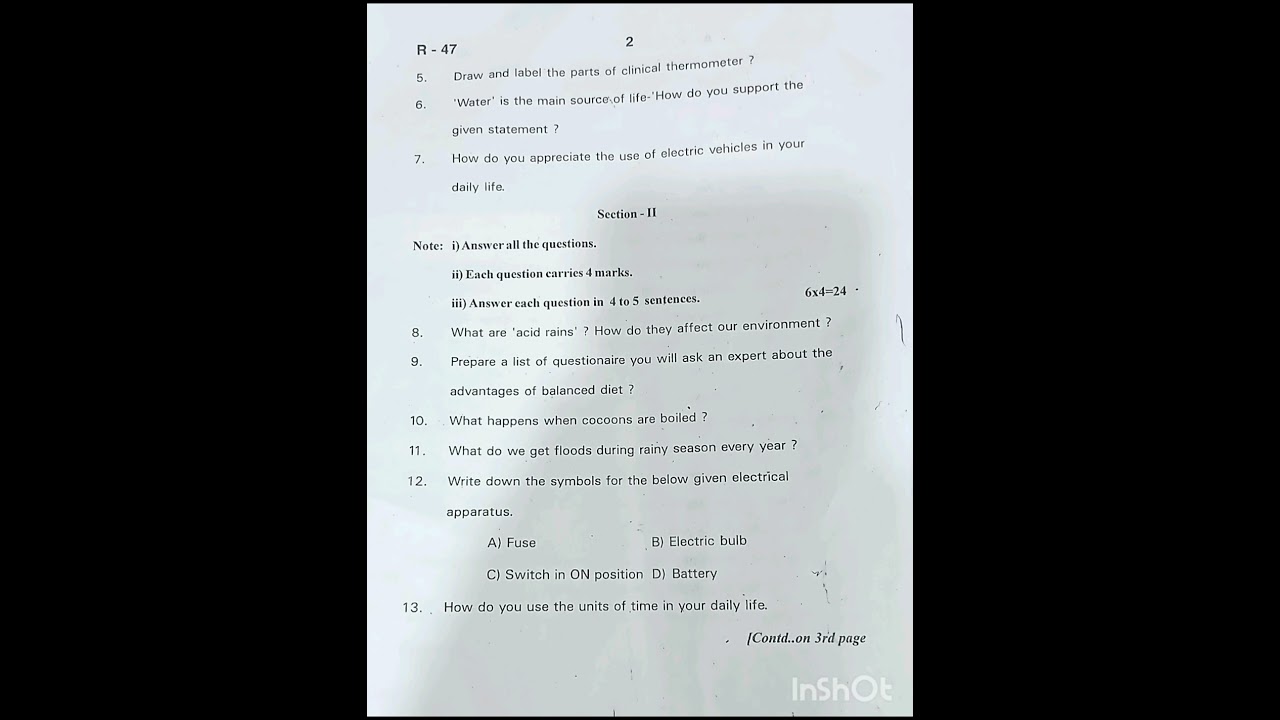2025 Science sa.1 question paper 7th class