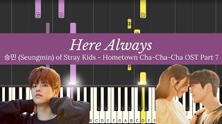 [Sheet] Seungmin (Stray Kids) - Here Always | Piano Tutorial + Lyrics | HTCCC OST Part 7
