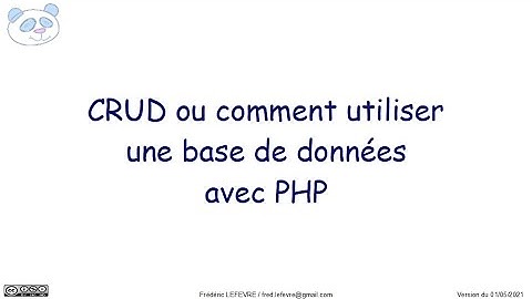 PHP  - CRUD ou comment utiliser une base de données avec PDO