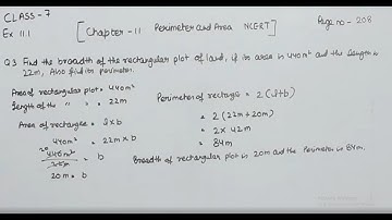 Class 7 -Question 3 Ex- 11.1 -Perimeter and Area - Chapter 11 Maths Class 7- NCERT
