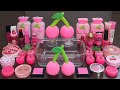 PINK CHERRY Slime Mixing Random Into Slime! Satisfying Slime Video ASMR