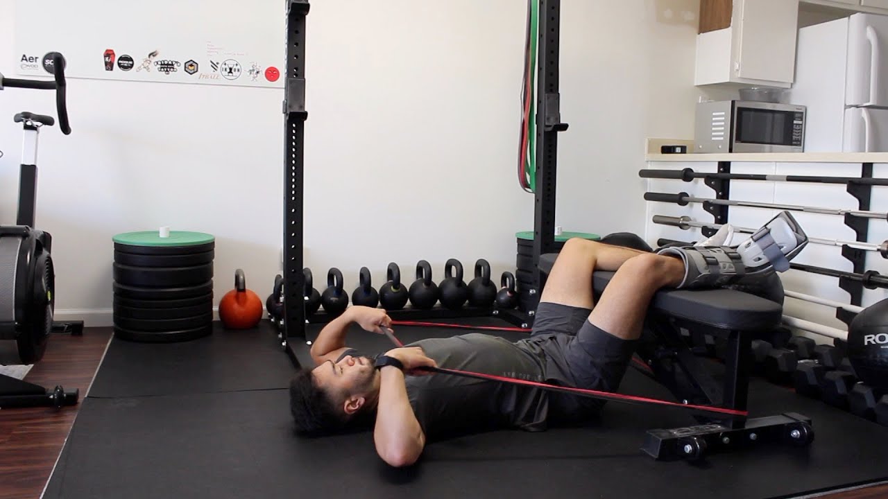 Supine Banded High Pull - YouTube