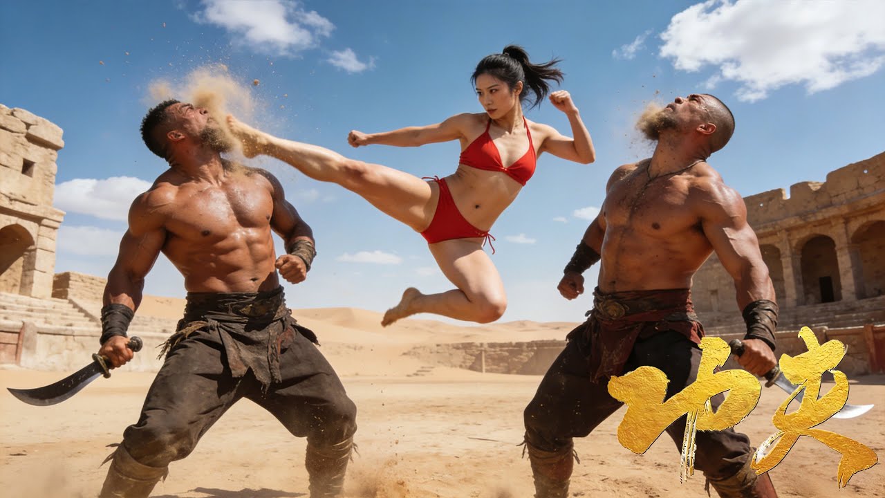 小寡婦爆發無敵腿功，一人秒殺全場敵人，震撼全場！⚔️ Kung Fu | 鐵拳英雄 #陳展鵬 #唐詩泳 #陳山聰 #姚子羚