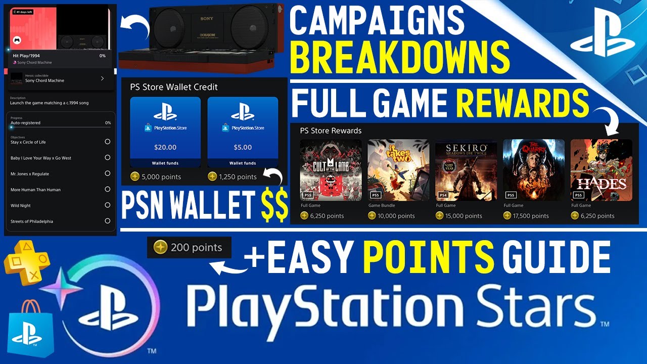 PlayStation Stars Rewards UPDATE! BEST Way to Get Points, Campaigns GUIDES,  Free Games + PSN WALLET! 